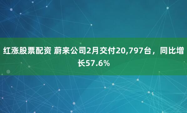 红涨股票配资 蔚来公司2月交付20,797台，同比增长57.6%
