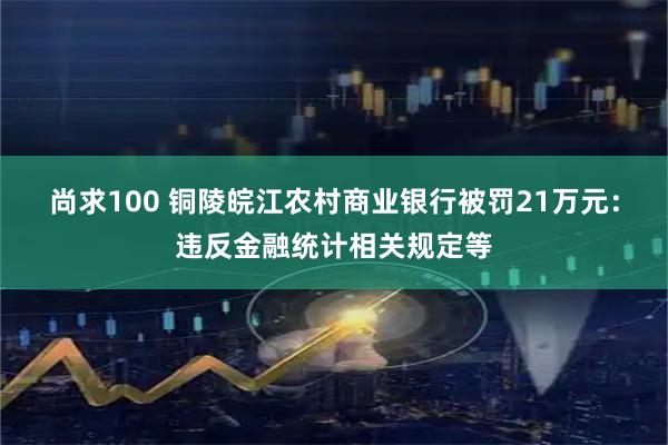 尚求100 铜陵皖江农村商业银行被罚21万元:违反金融统计相关规定等